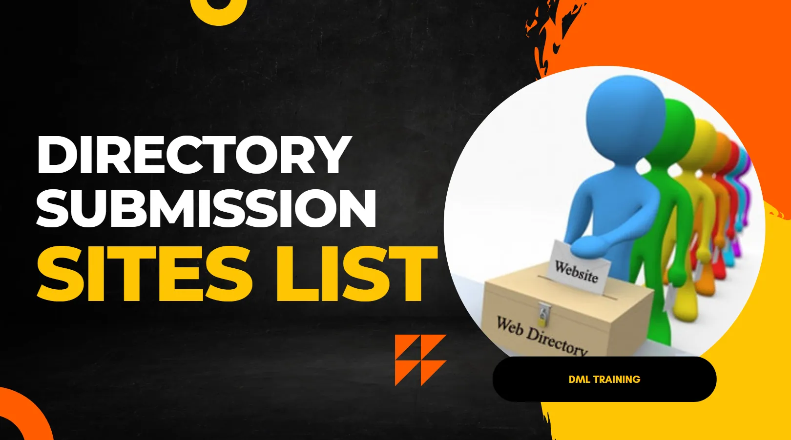 Person submitting a website to a web directory with colorful figures lined up behind.