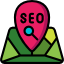 Location pin with 'SEO' on a map, symbolizing local SEO strategies to help businesses get discovered by nearby customers.